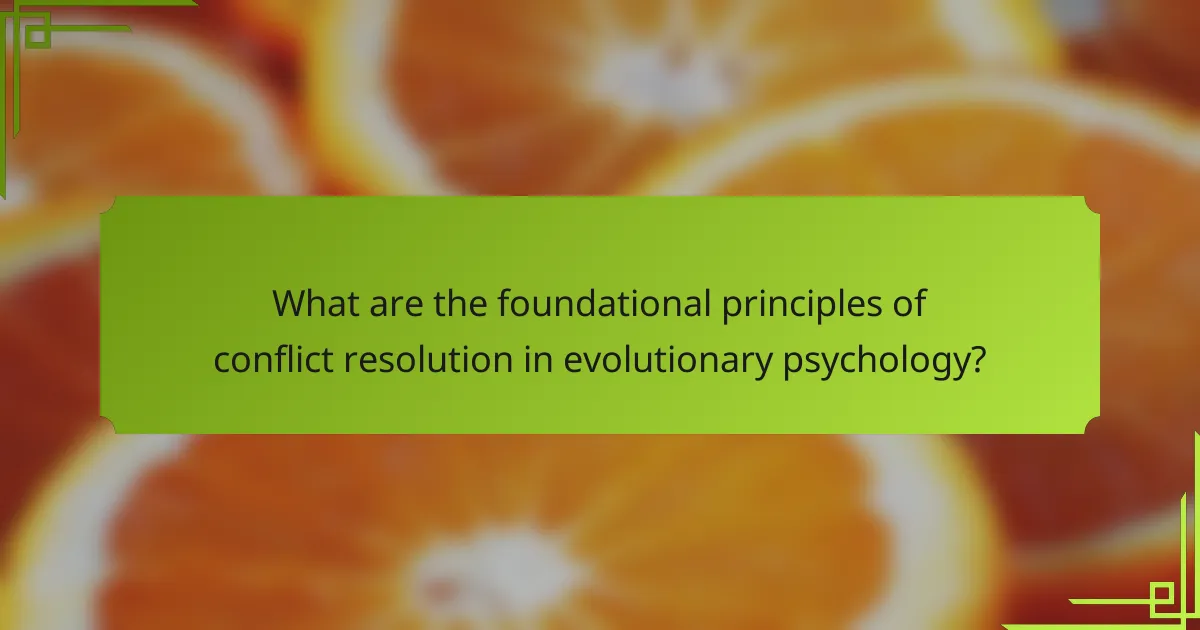 What are the foundational principles of conflict resolution in evolutionary psychology?