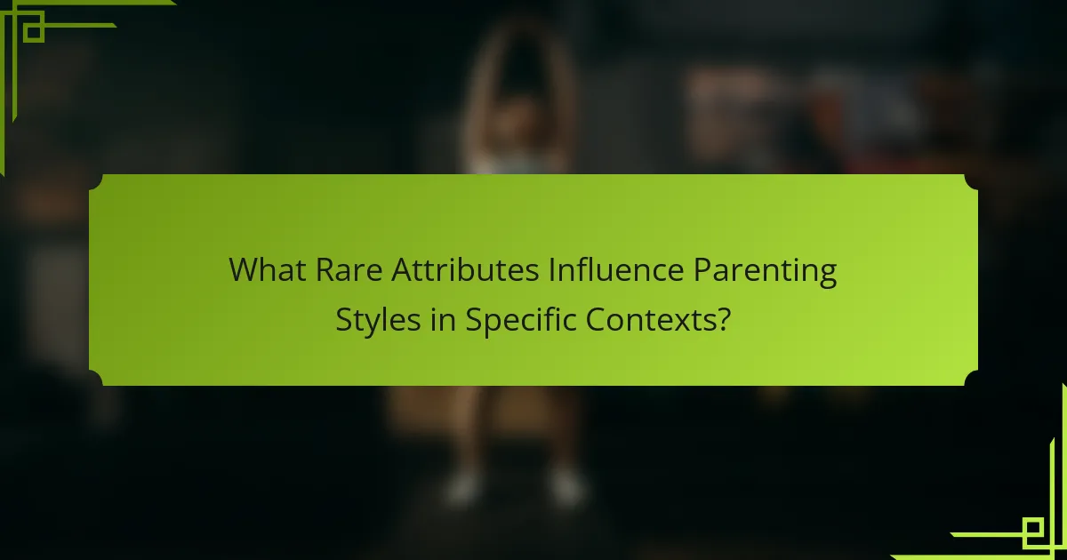 What Rare Attributes Influence Parenting Styles in Specific Contexts?