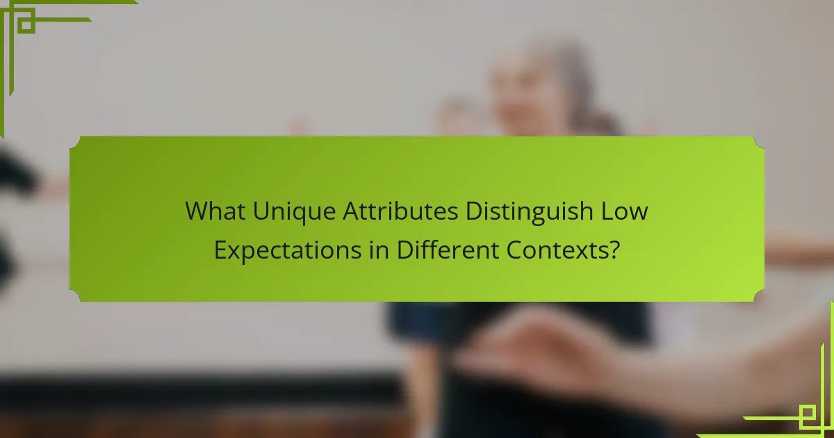 What Unique Attributes Distinguish Low Expectations in Different Contexts?