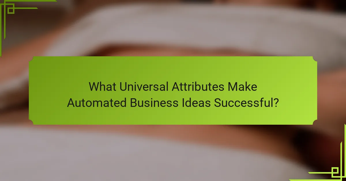 What Universal Attributes Make Automated Business Ideas Successful?